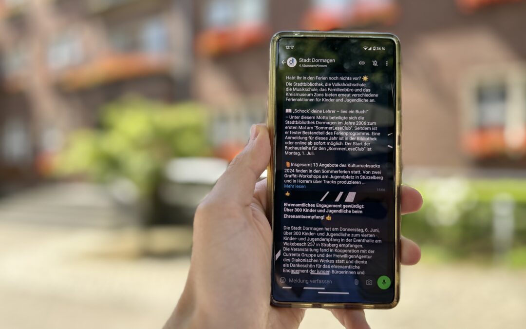 Stadt Dormagen startet eigenen Kanal bei WhatsApp